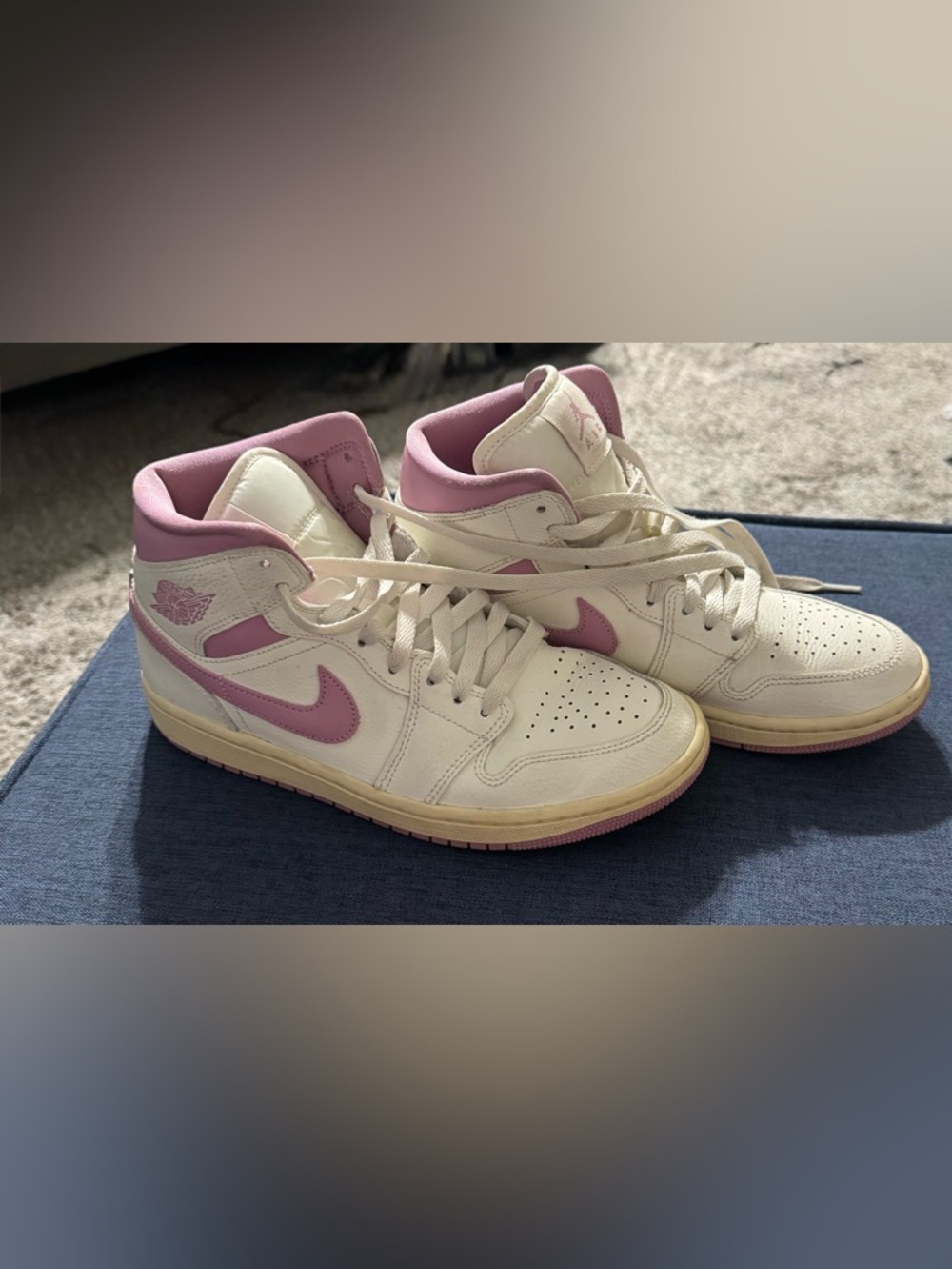 Jordan Pink/Purple & White High-Top Sneaker
